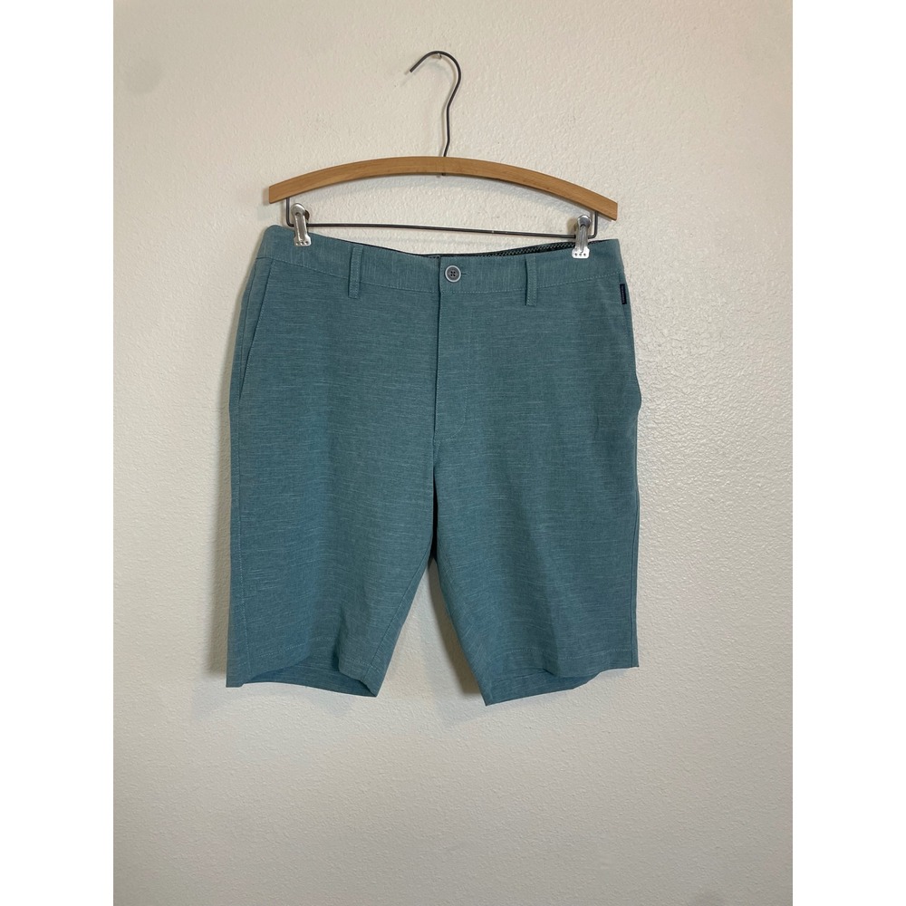7Diamonds Mens Performance Shorts 32 Blue Green Heathered Golf Hybrid Breathable